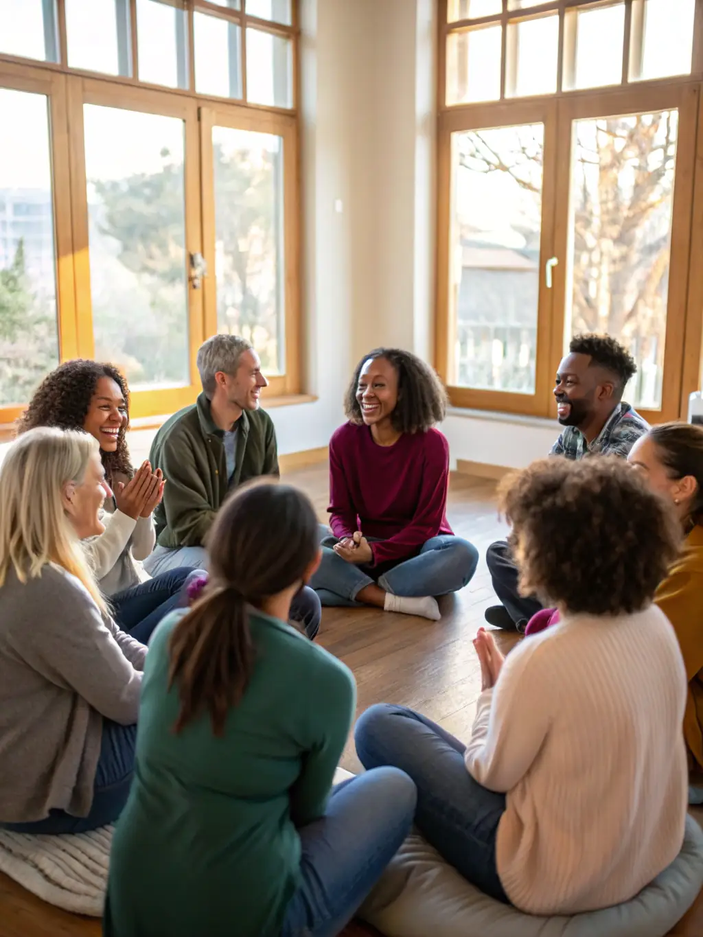 A group photo of festival attendees participating in a community dialogue session, highlighting the collaborative and inclusive atmosphere of the event.