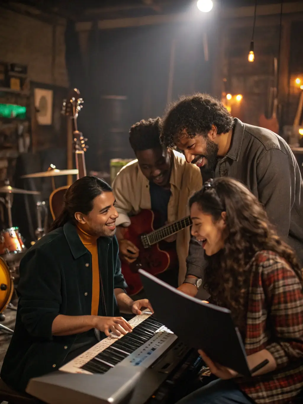 A collage of images representing various community music projects supported by ASSOCIATION CARAPACE ROSE.